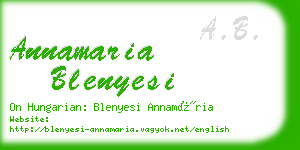 annamaria blenyesi business card